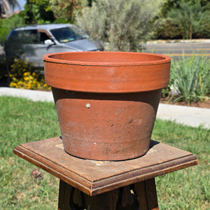 Vintage Italy Terracotta Plant Pot 10" Clay Planter Stamped Flower Pot Garden