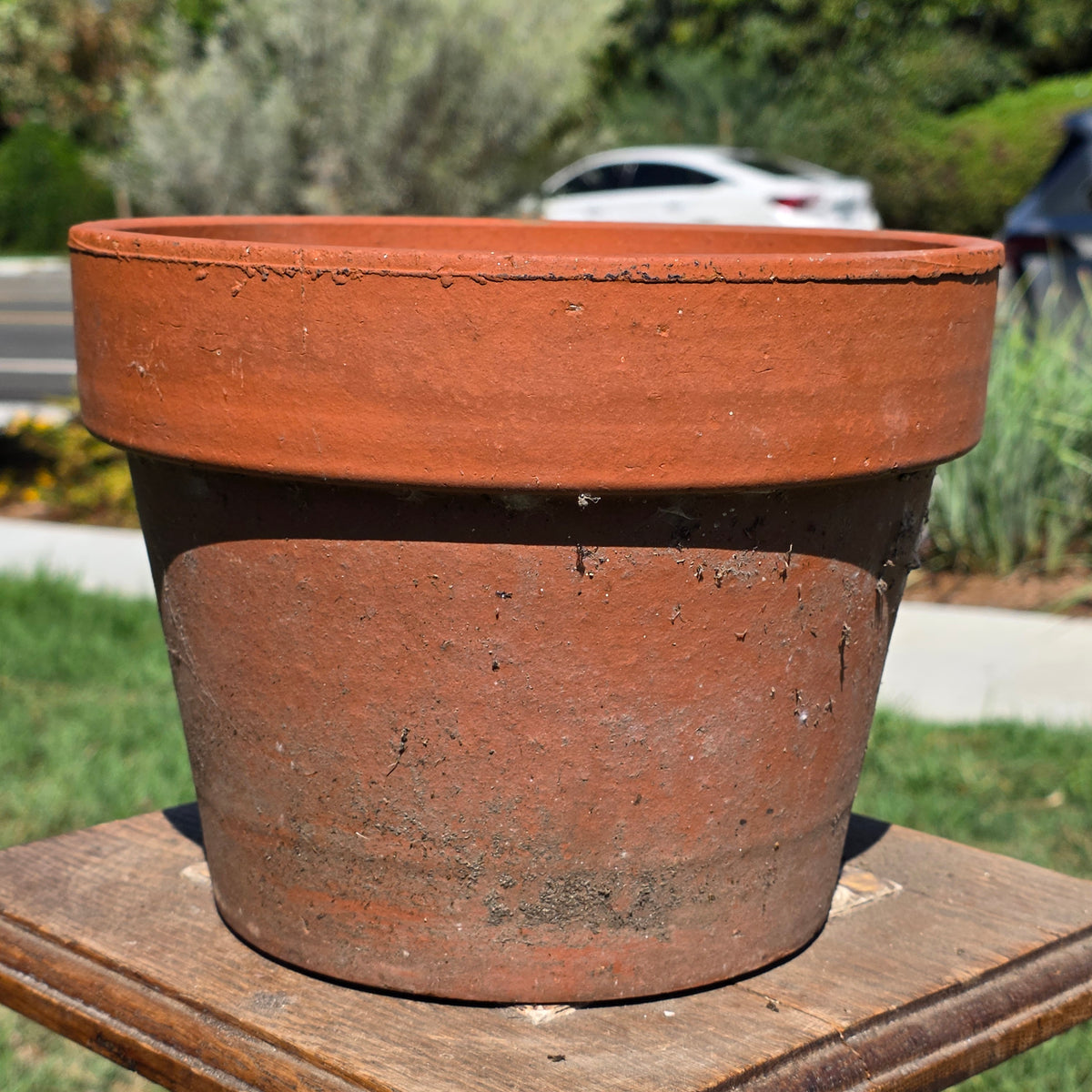 Vintage Italy Terracotta Plant Pot 10" Clay Planter Stamped Flower Pot Garden