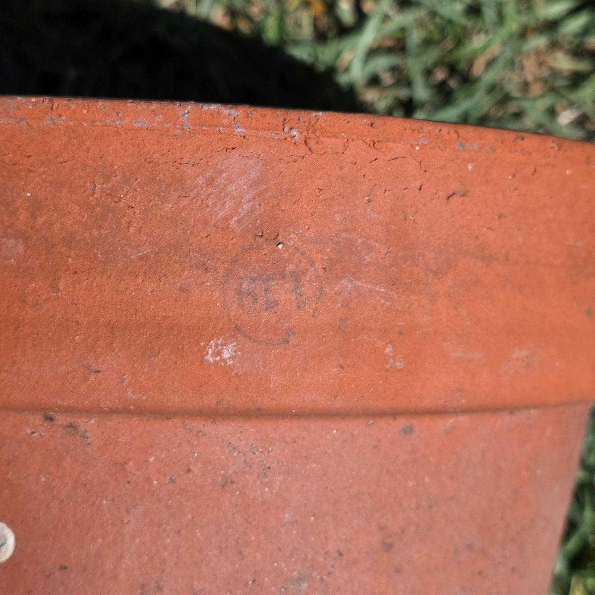 Vintage Italy Terracotta Plant Pot 10" Clay Planter Stamped Flower Pot Garden