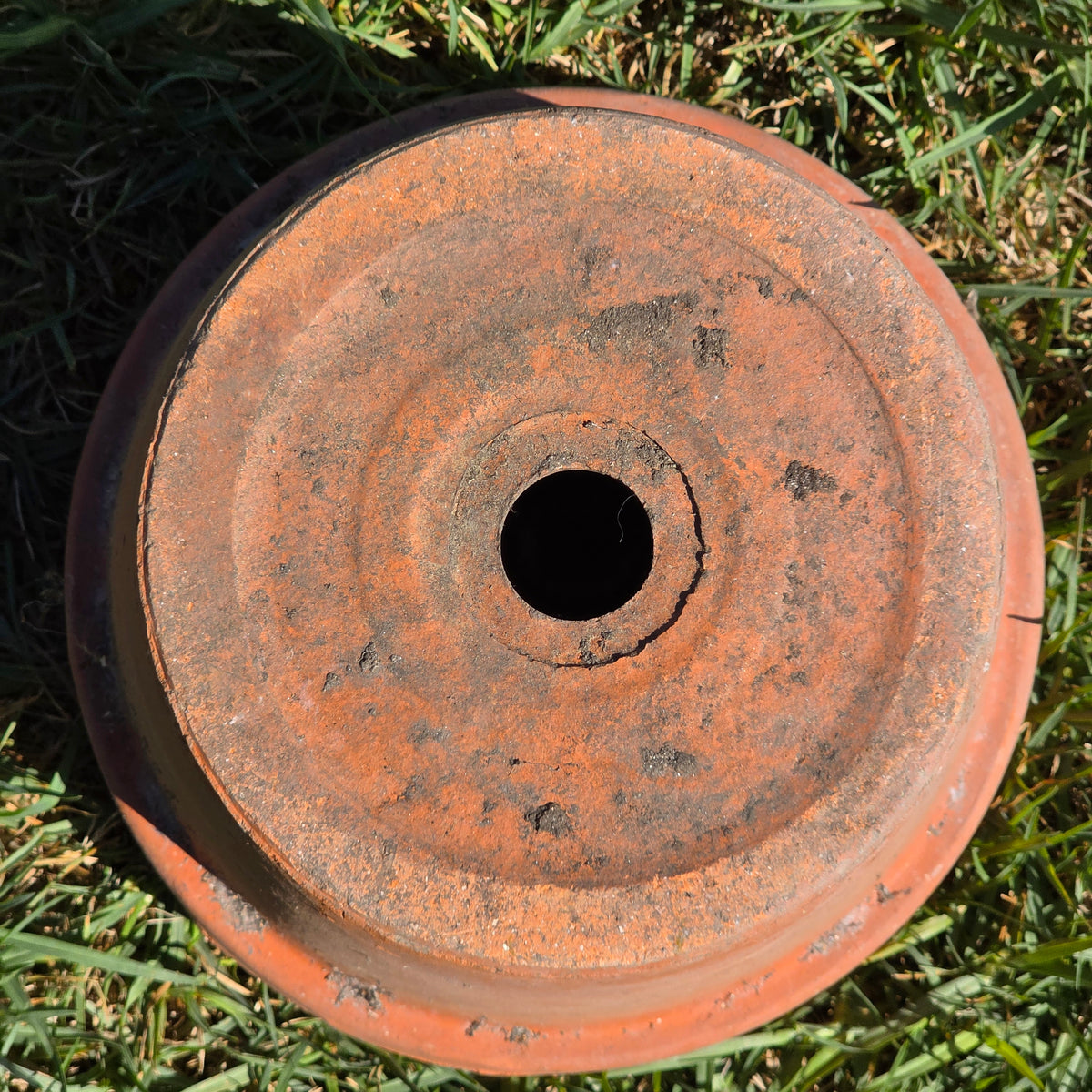 Vintage Terracotta Plant Pot Heavy 10" Clay Planter Weathered Garden Flower Pot
