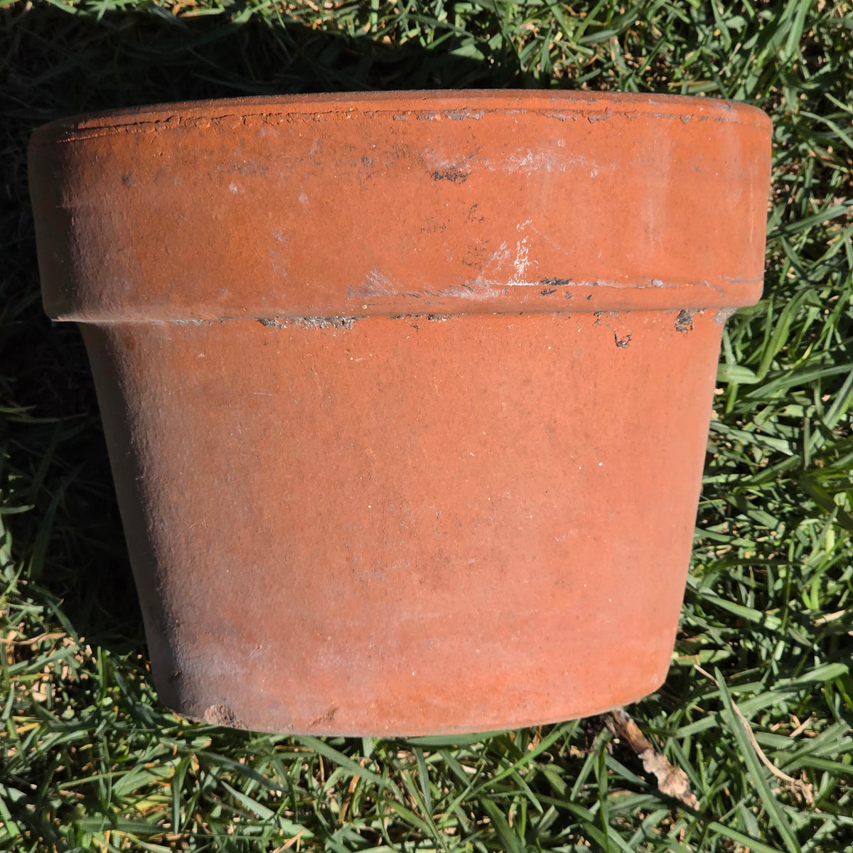 Vintage Terracotta Plant Pot Heavy 10" Clay Planter Weathered Garden Flower Pot