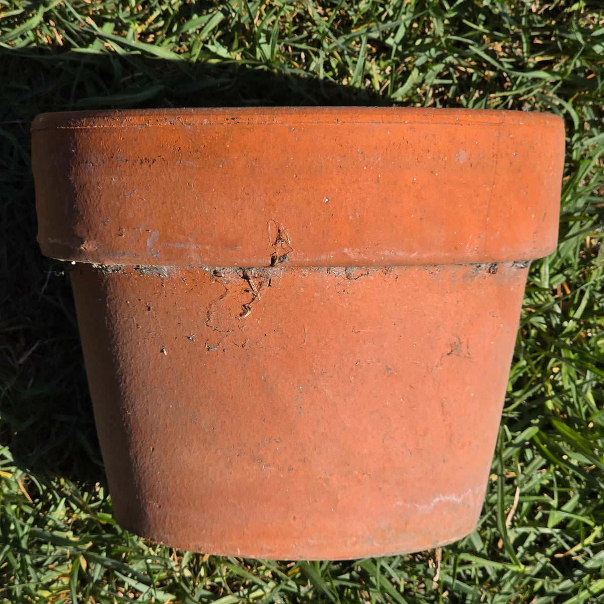 Vintage Terracotta Plant Pot Heavy 10" Clay Planter Weathered Garden Flower Pot