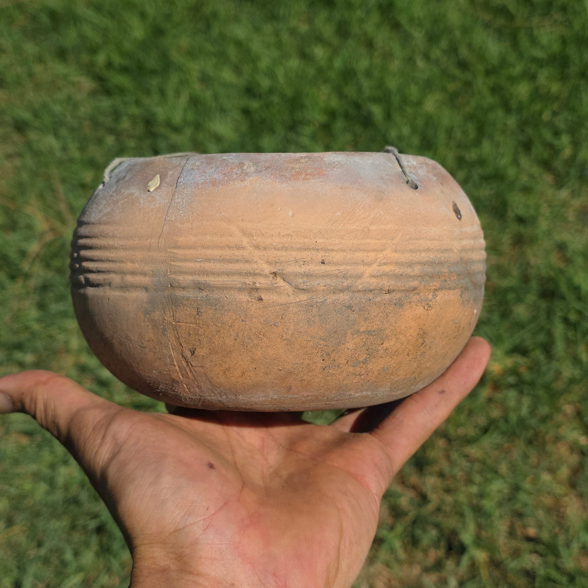 Vintage Terracotta Hanging Planter 6" Southwestern Clay Pot Boho Geometric Bowl