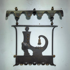 Mottahedeh Italy Vintage Tole Iron Trade Sign Antique Pub Folk Art Plaque 1047