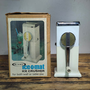 Vintage Rival Ice-O-Mat Ice Crusher Model TW347 White Retro Barware with Box