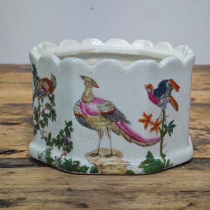 Vintage United Wilson JUWC 1897 Porcelain Bird Planter Cachepot Jardiniere Crack