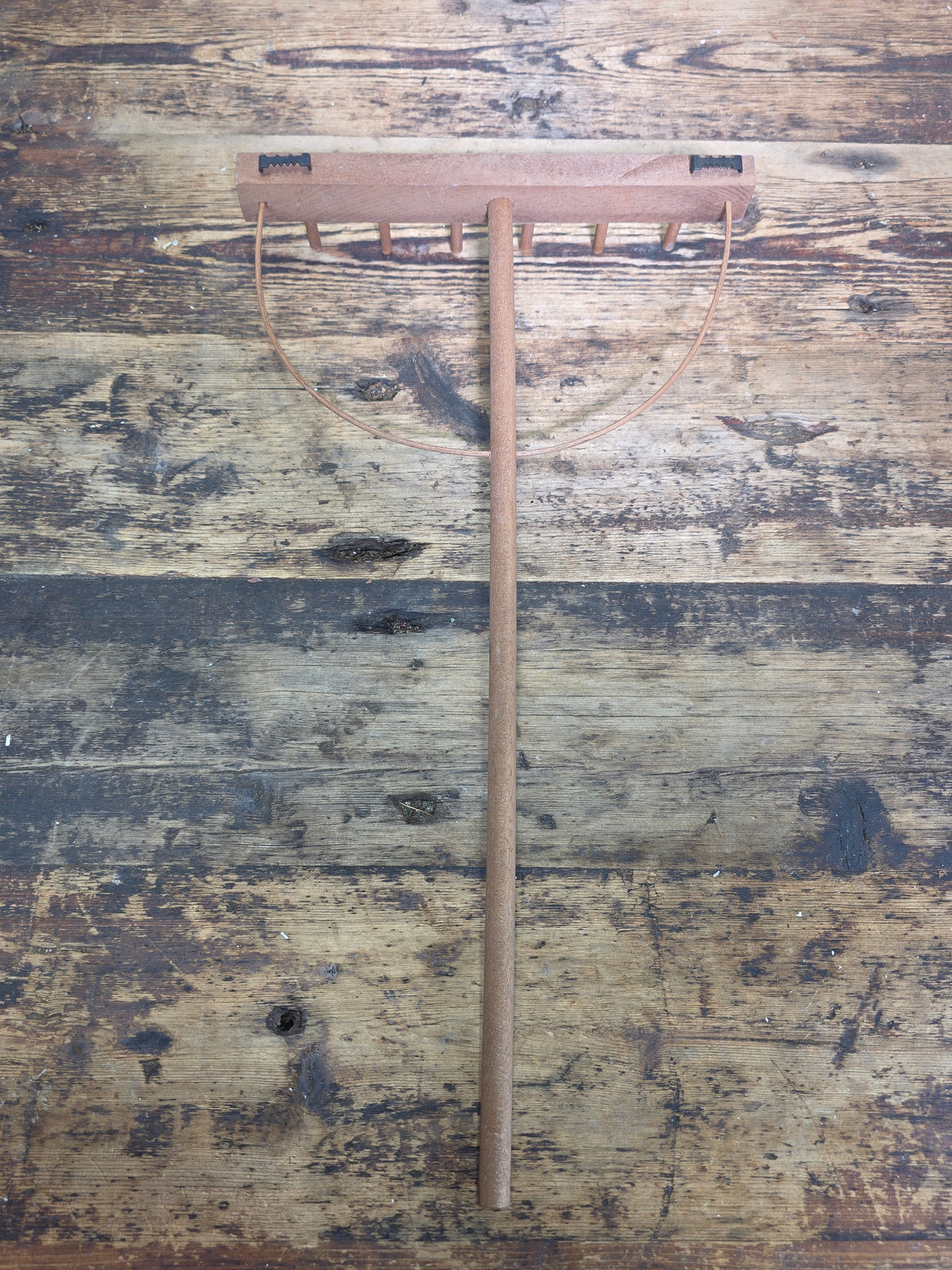 Vtg Mini Wooden Bow Hay Rake Antique Style Primitive Farmhouse Wall Decor 18"