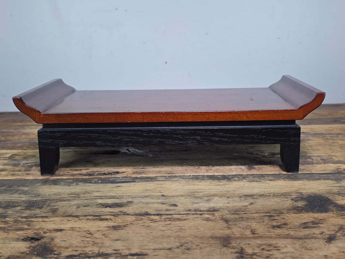 Bombay Company Wooden Display Stand Bonsai Plant Vase Riser Scroll Top 1998
