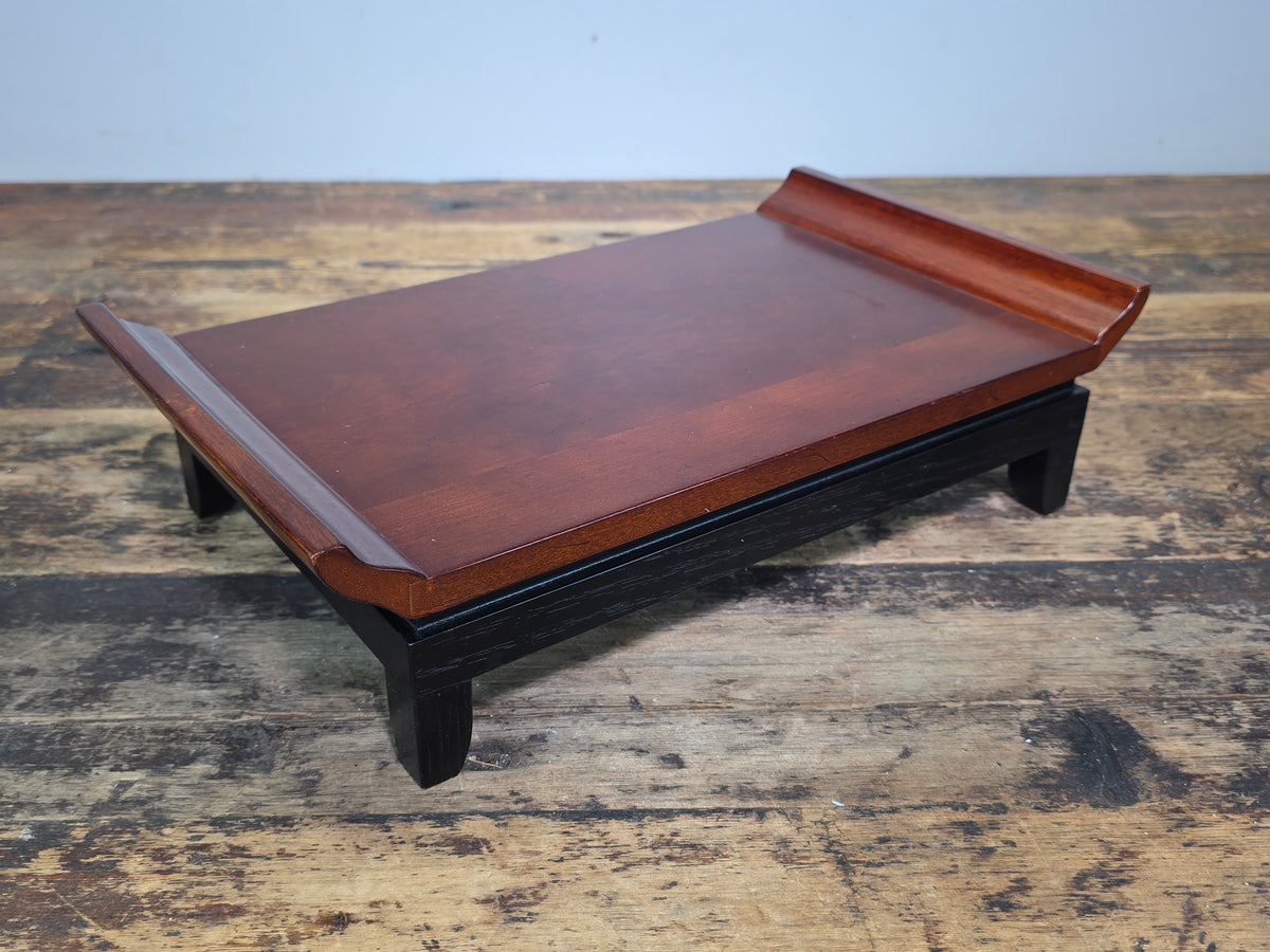 Bombay Company Wooden Display Stand Bonsai Plant Vase Riser Scroll Top 1998