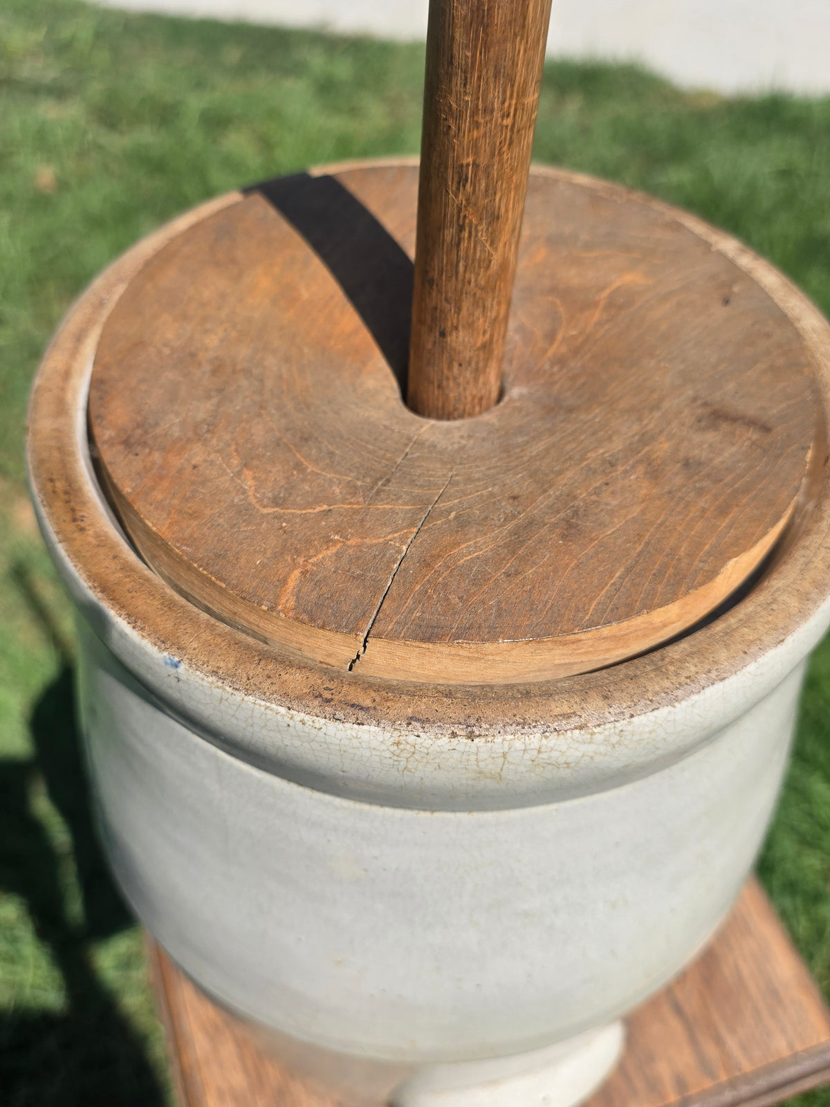 Antique Louisville Pottery Cherokee Indian Head Stoneware Butter Churn 2 Gal