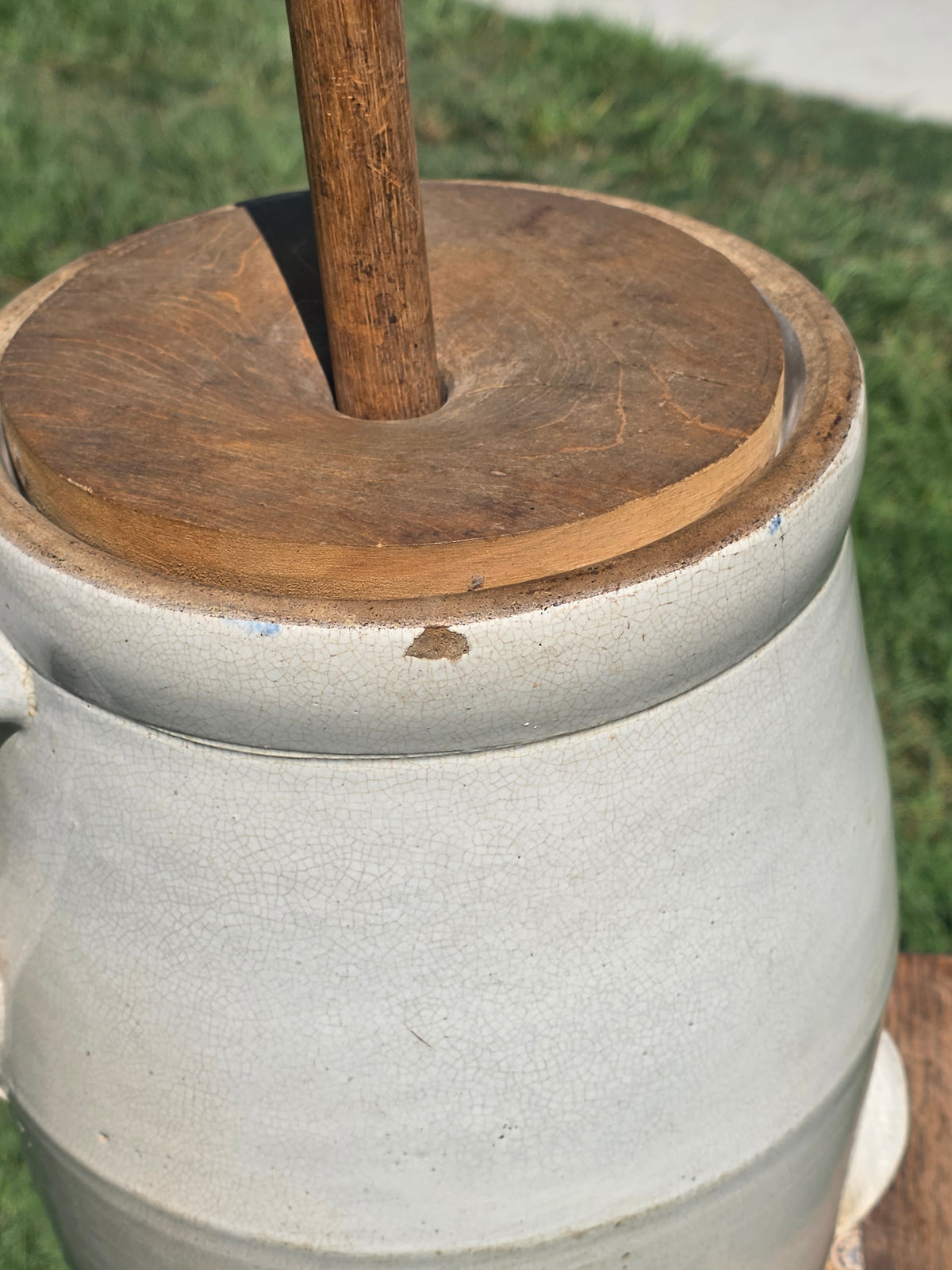 Antique Louisville Pottery Cherokee Indian Head Stoneware Butter Churn 2 Gal