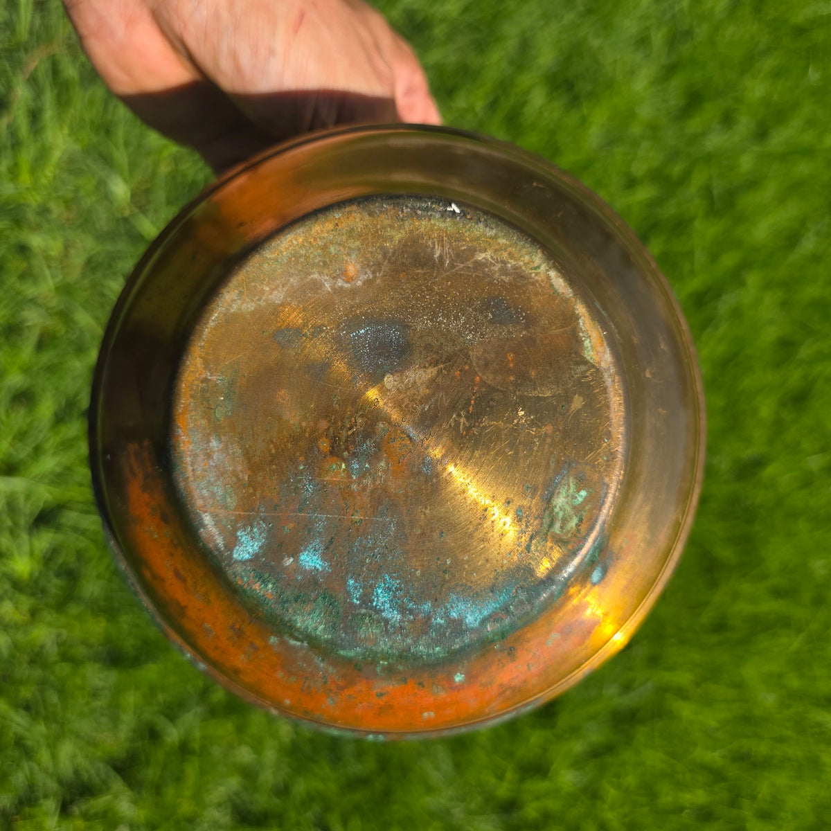 Vintage Brass Spittoon Cuspidor Kennedy Bros Vergennes Vermont Planter 7" Vase