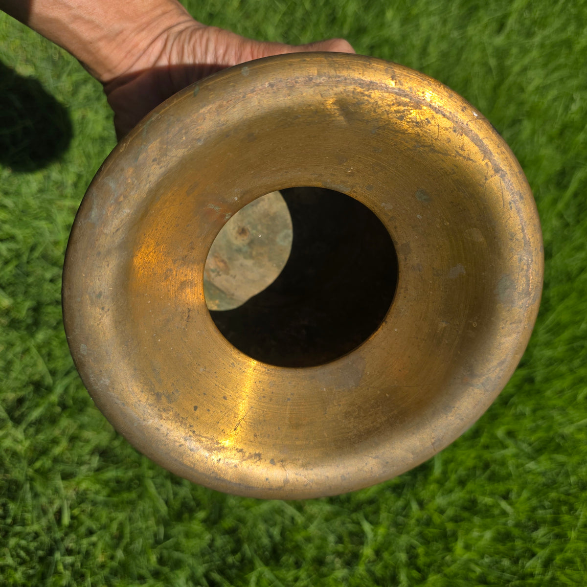 Vintage Brass Spittoon Cuspidor Kennedy Bros Vergennes Vermont Planter 7" Vase