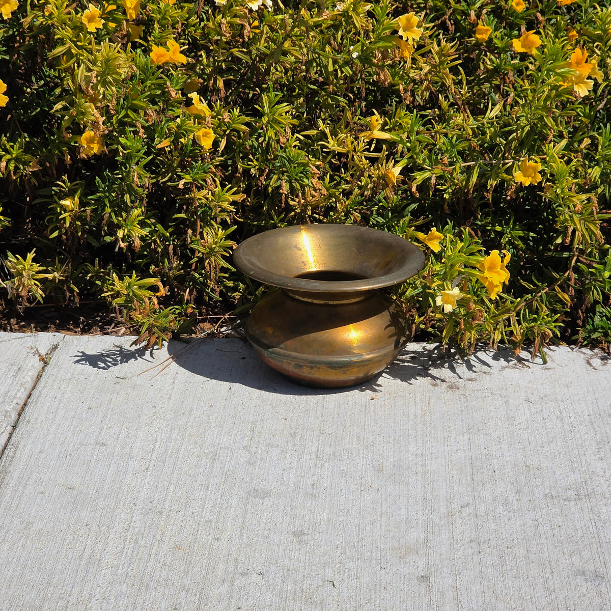 Vintage Brass Spittoon Cuspidor Kennedy Bros Vergennes Vermont Planter 7" Vase