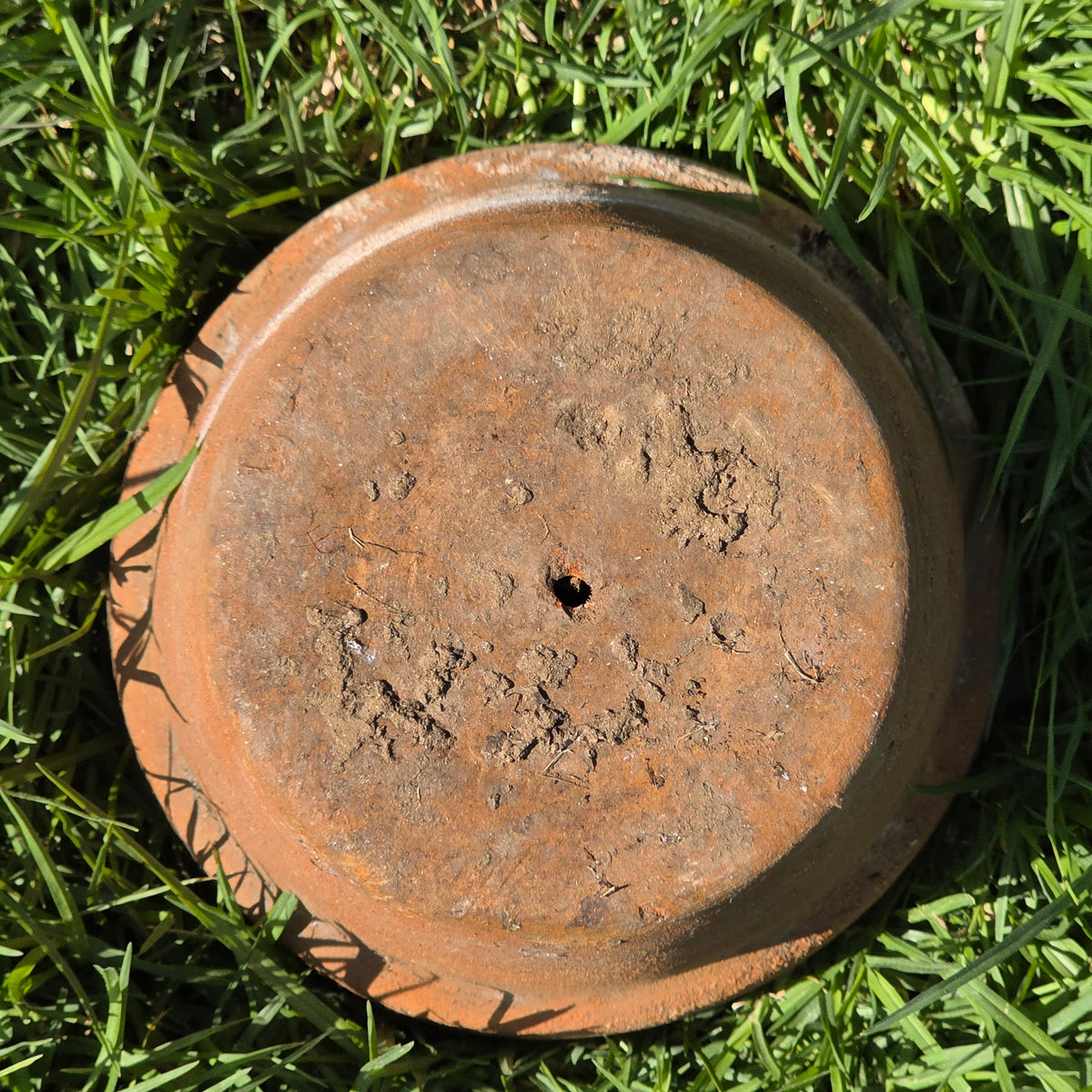 Vintage Terracotta Planter Thick Rim Italian Style Clay Flower Pot Heavy 8" Aged
