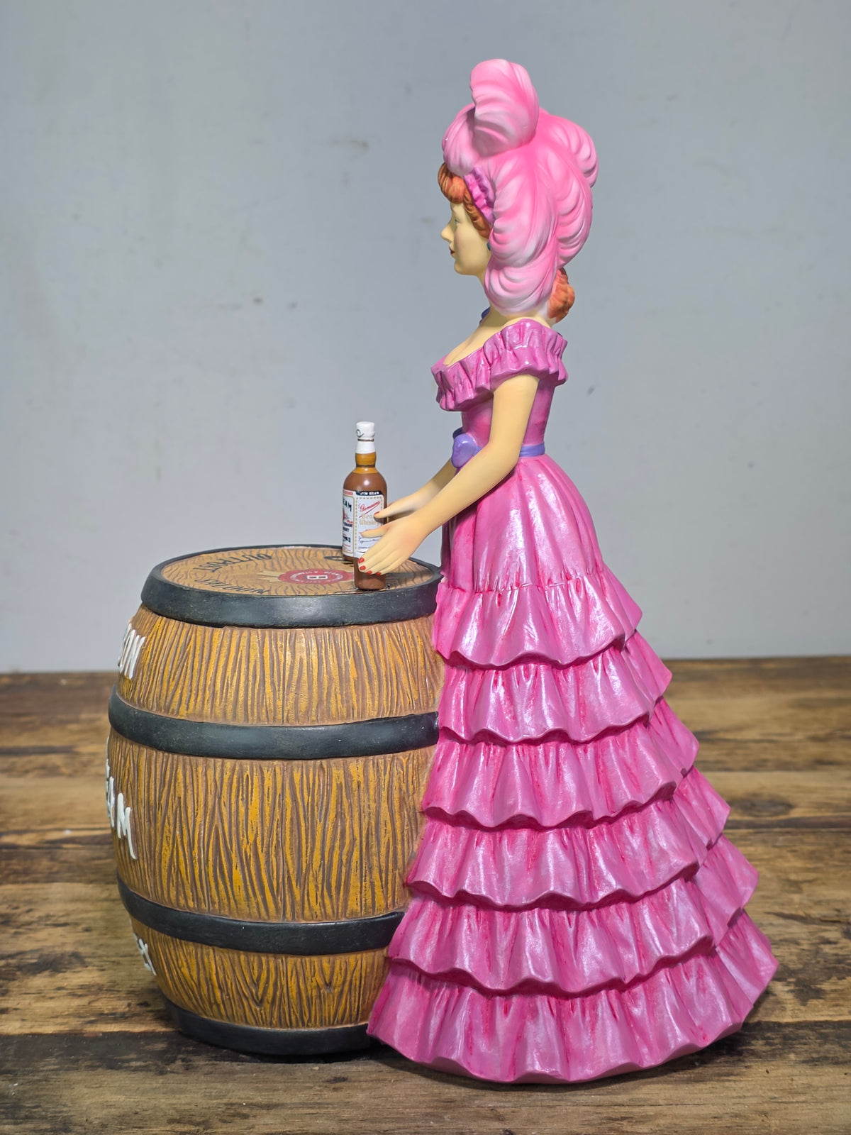 2012 Jim Beam Convention Pink Saloon Girl Decanter Empty Whiskey Barrel 46/175