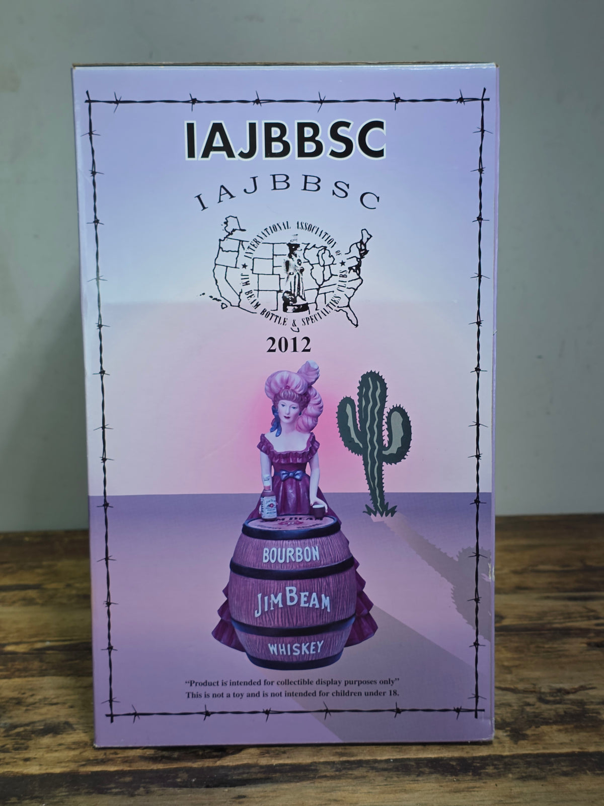 2012 Jim Beam Convention Pink Saloon Girl Decanter Empty Whiskey Barrel 46/175