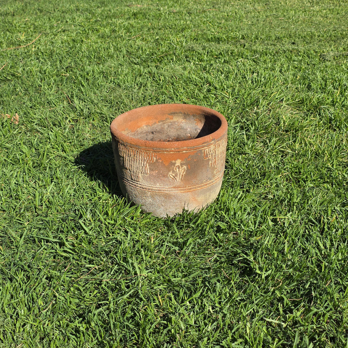 Vintage Mexican Terracotta Planter 13" Cactus Aztec Clay Pot Patio Garden Urn