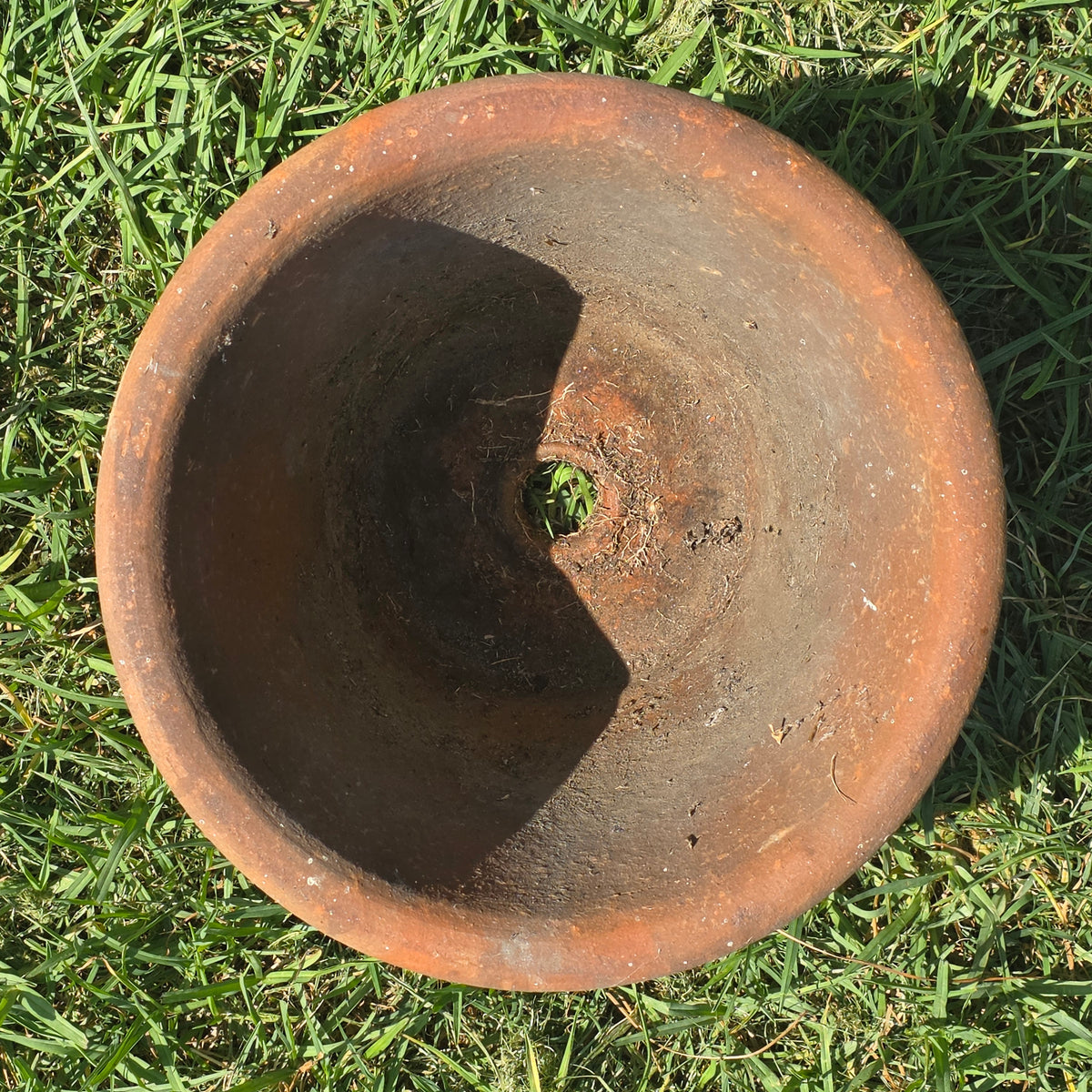 Aged Terra Cotta Planter 10" Mexican Clay Pot PR Imports V9 Rustic Patina