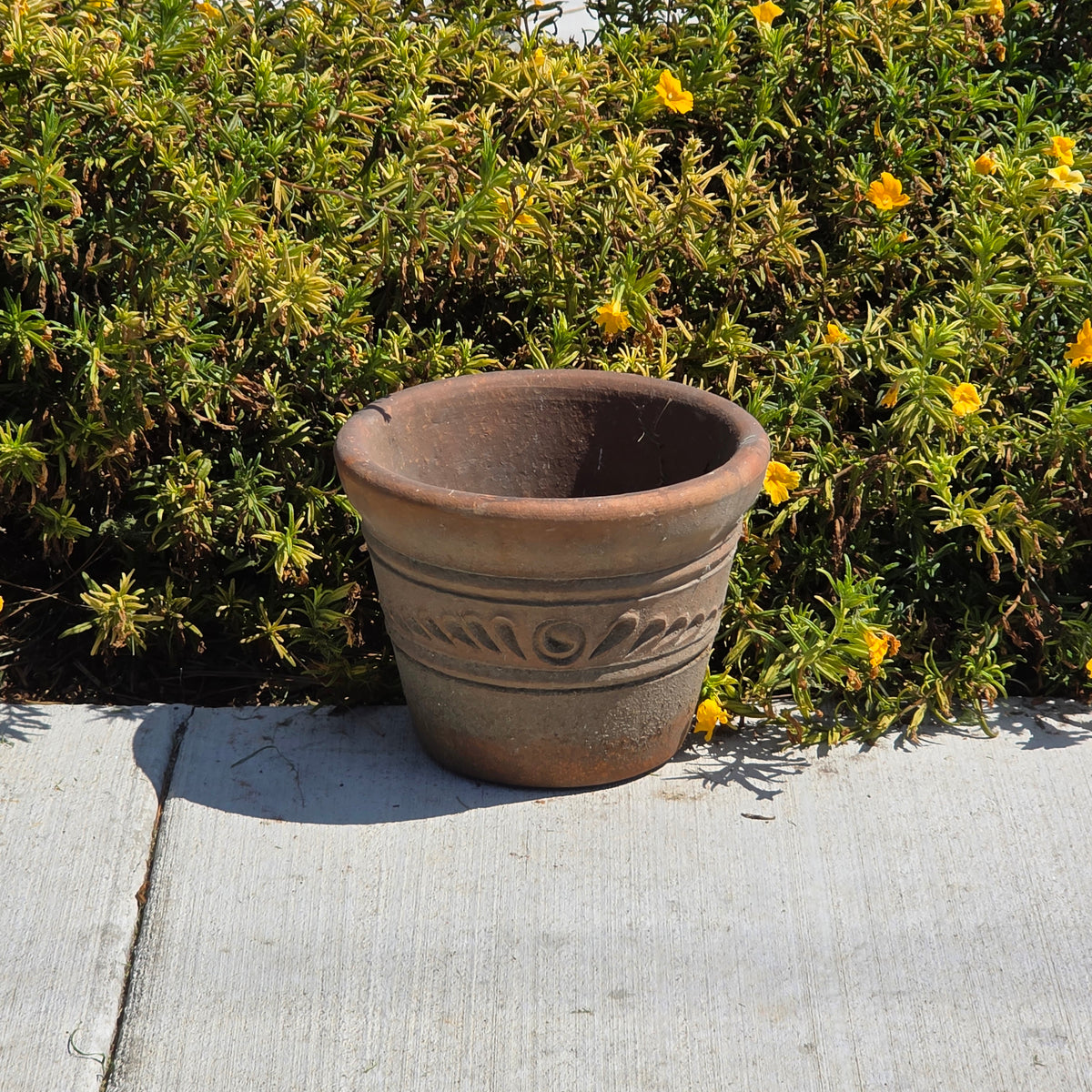 Aged Terra Cotta Planter 10" Mexican Clay Pot PR Imports V9 Rustic Patina