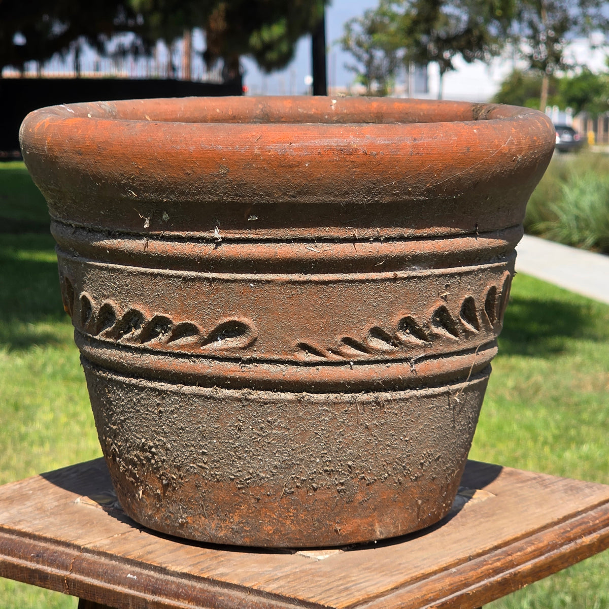 Aged Terra Cotta Planter 10" Mexican Clay Pot PR Imports V9 Rustic Patina