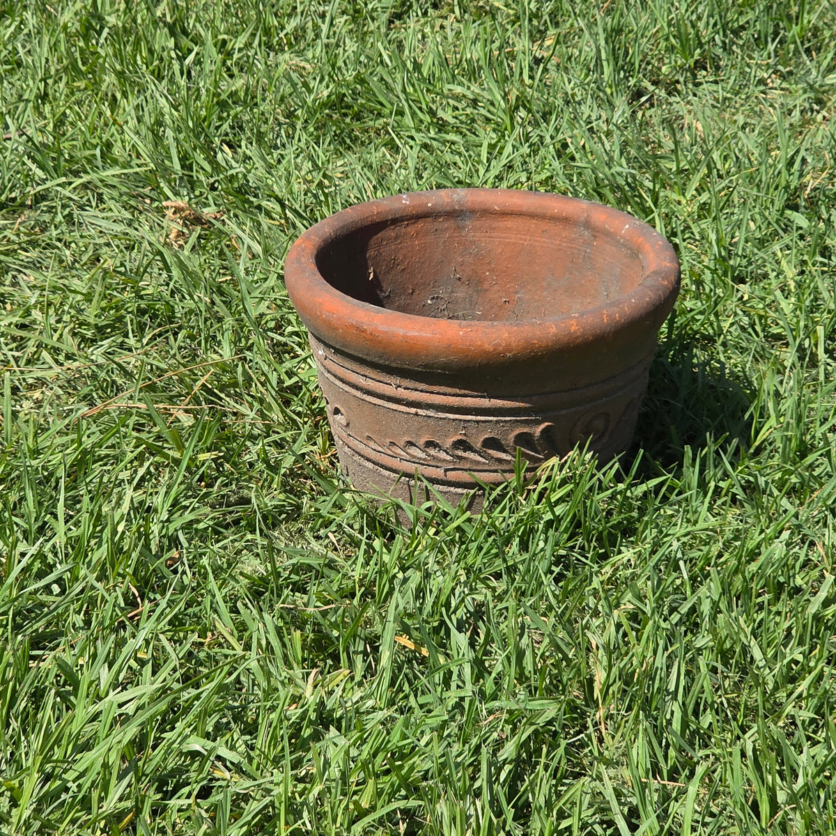 Aged Terra Cotta Planter 10" Mexican Clay Pot PR Imports V9 Rustic Patina