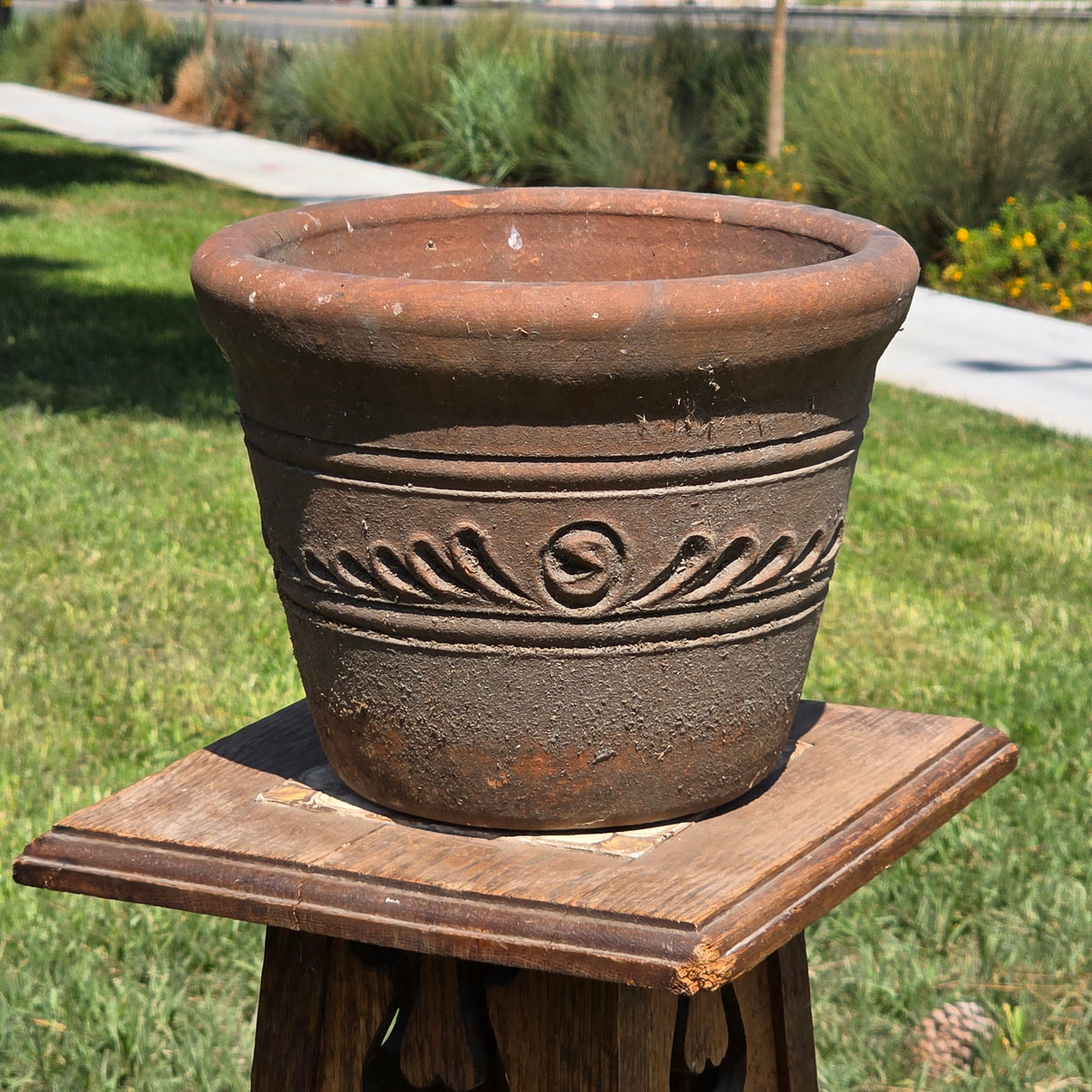 Aged Terra Cotta Planter 10" Mexican Clay Pot PR Imports V9 Rustic Patina (Copy)