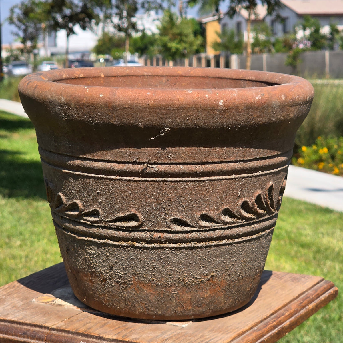 Aged Terra Cotta Planter 10" Mexican Clay Pot PR Imports V9 Rustic Patina (Copy)