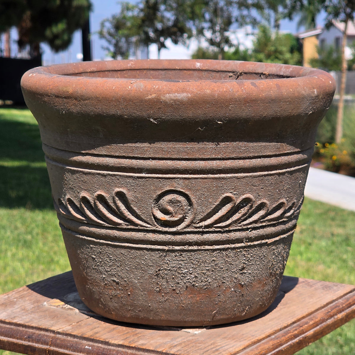Aged Terra Cotta Planter 10" Mexican Clay Pot PR Imports V9 Rustic Patina (Copy)