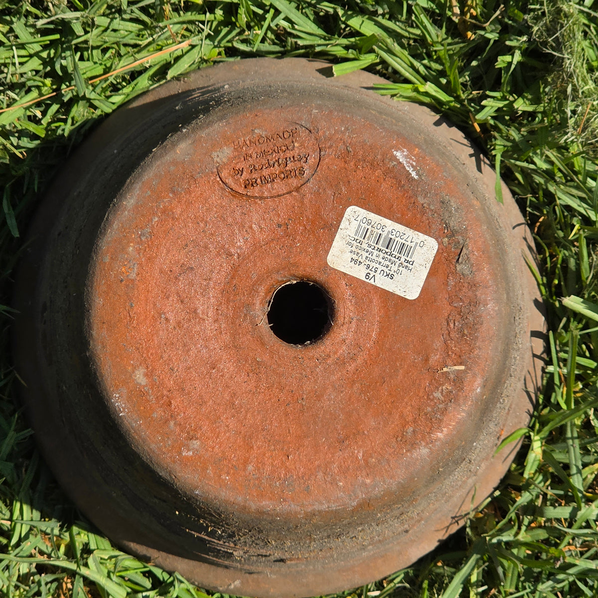 Aged Terra Cotta Planter 10" Mexican Clay Pot PR Imports V9 Rustic Patina (Copy)