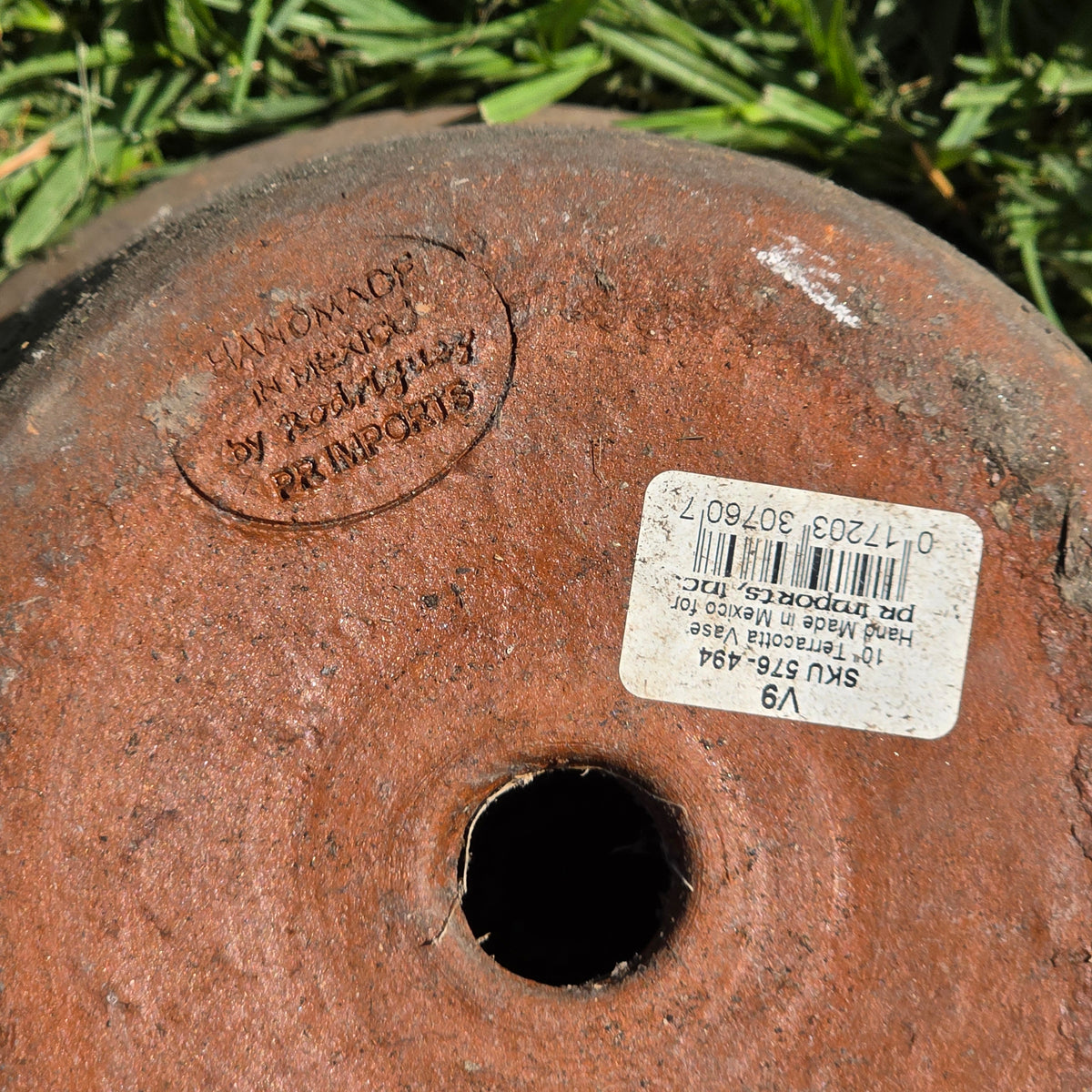 Aged Terra Cotta Planter 10" Mexican Clay Pot PR Imports V9 Rustic Patina (Copy)