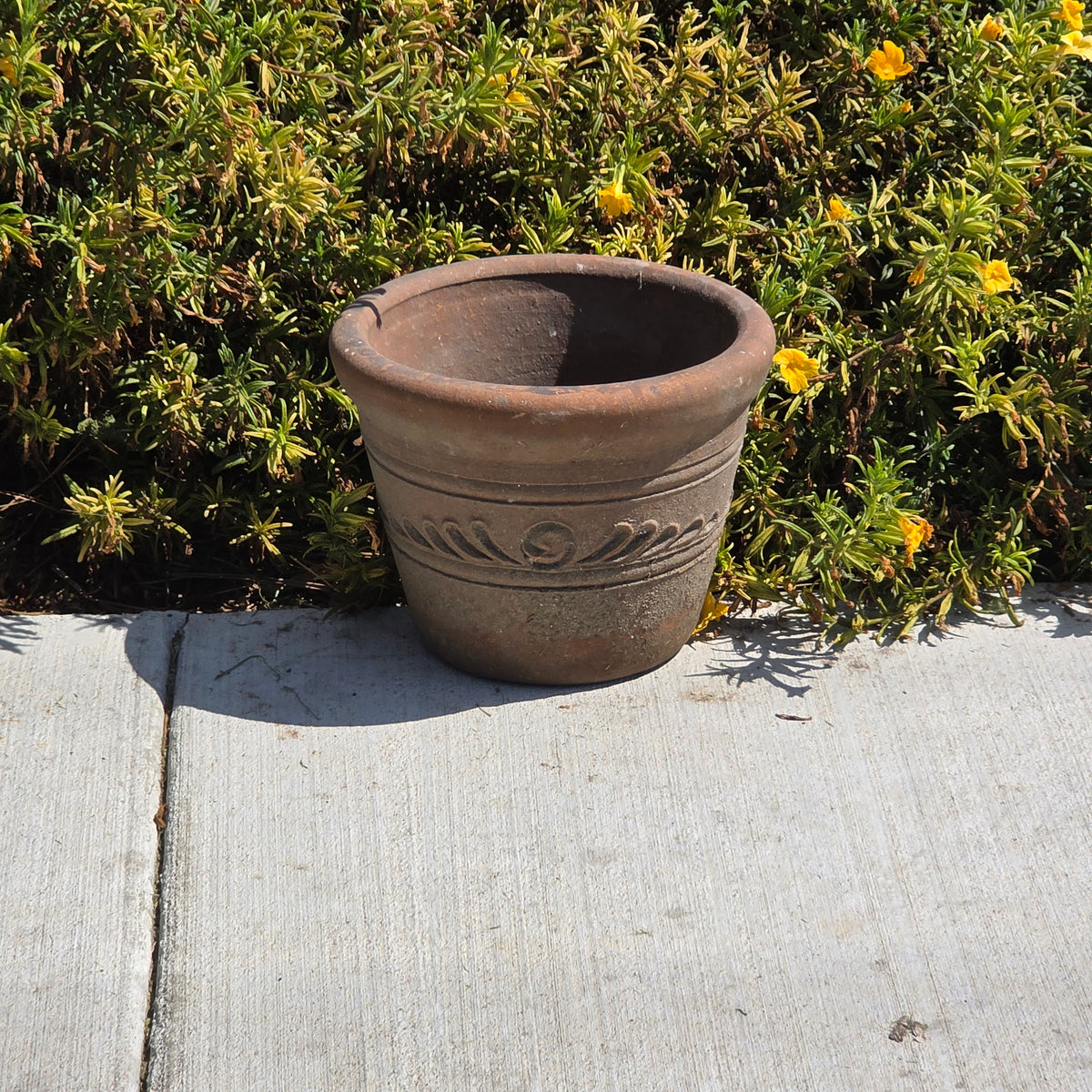 Aged Terra Cotta Planter 10" Mexican Clay Pot PR Imports V9 Rustic Patina (Copy)