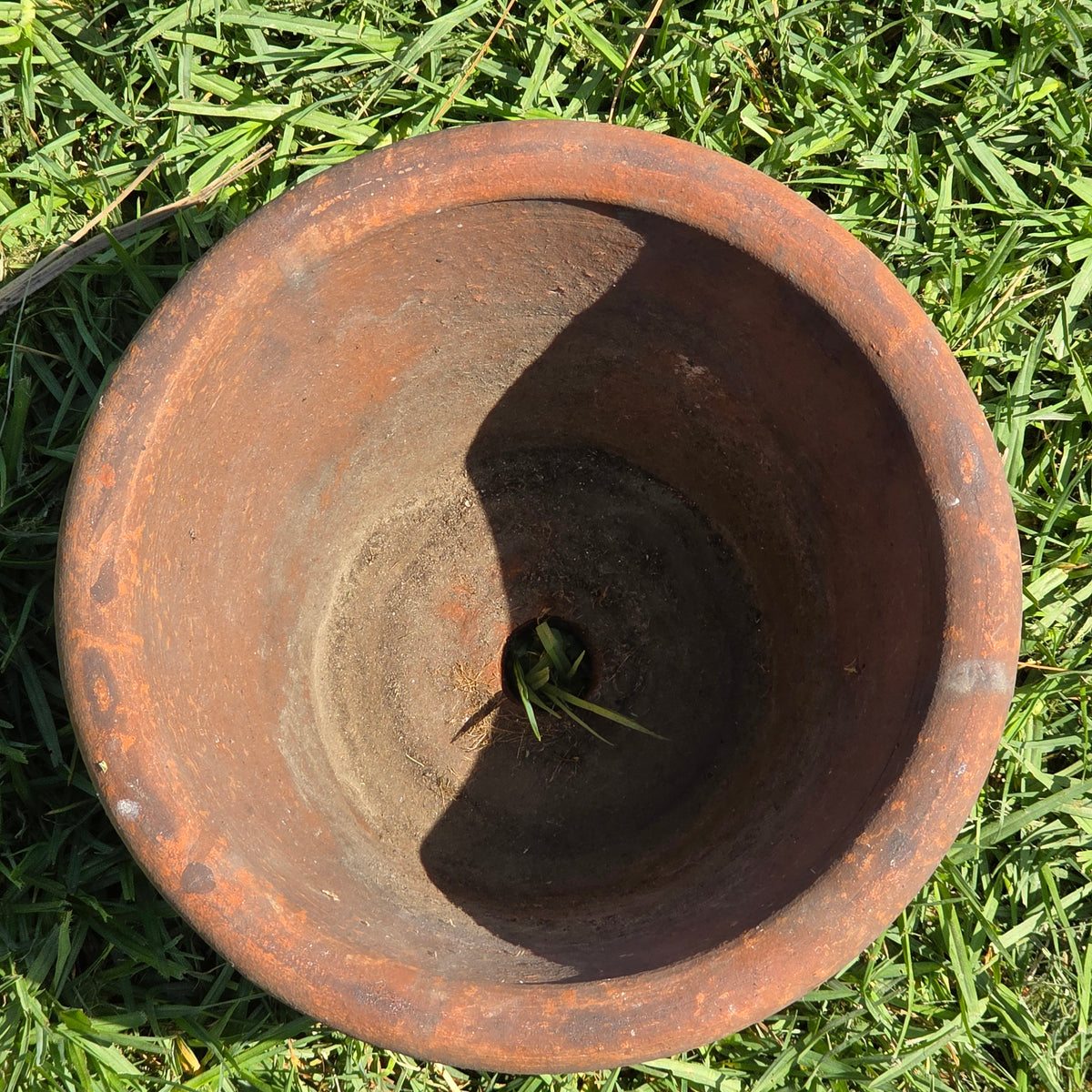Aged Terra Cotta Planter 10" Mexican Clay Pot PR Imports V9 Rustic Patina