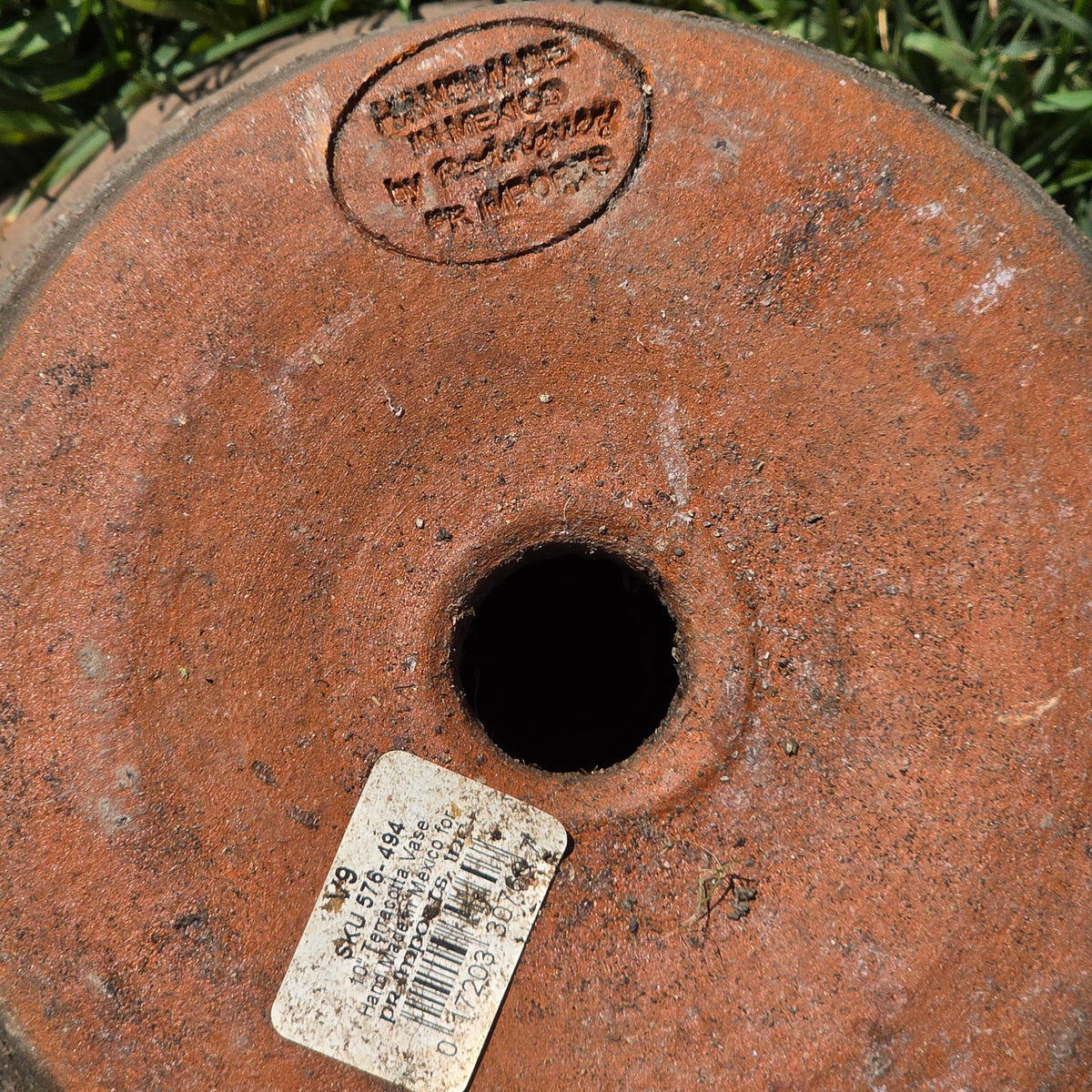 Aged Terra Cotta Planter 10" Mexican Clay Pot PR Imports V9 Rustic Patina