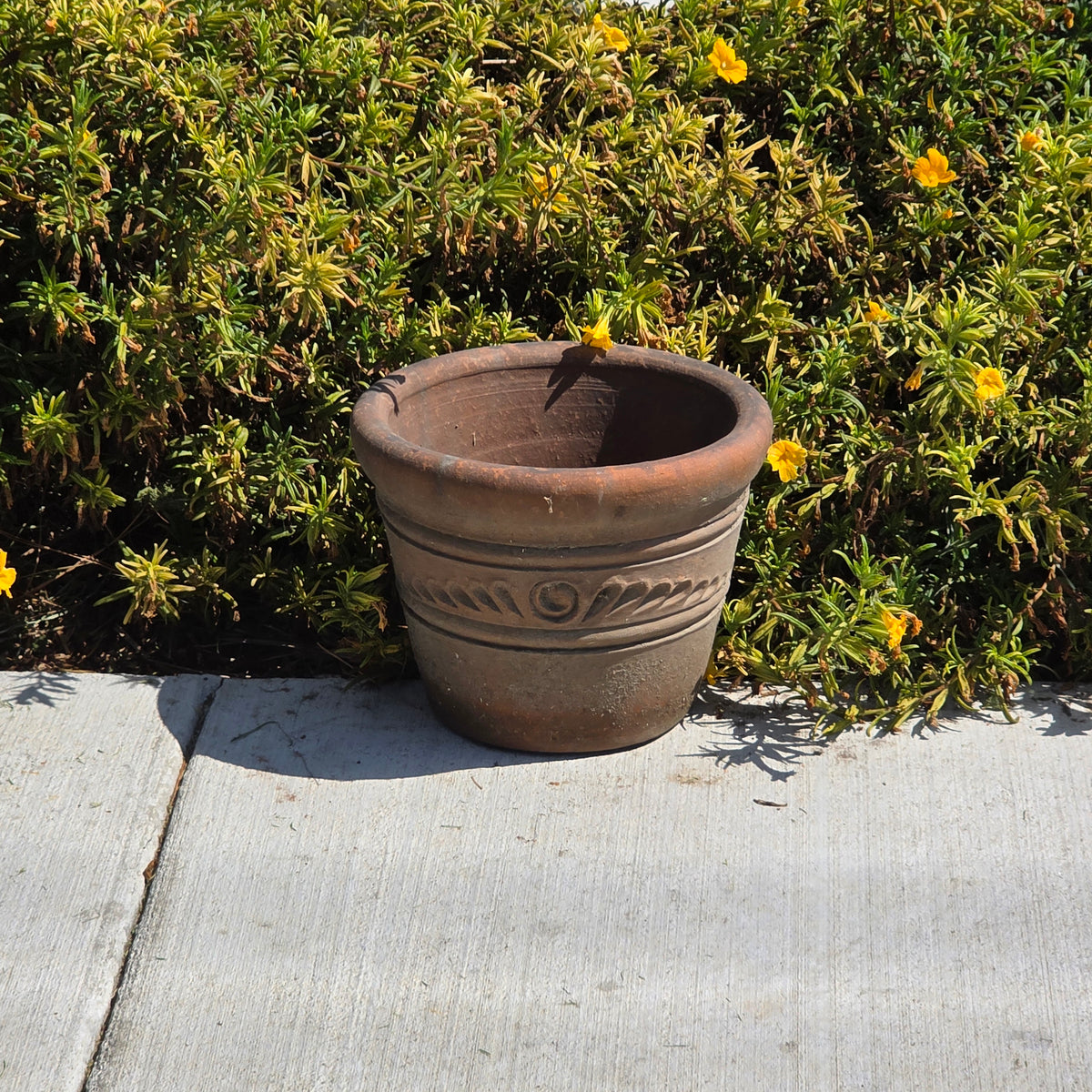 Aged Terra Cotta Planter 10" Mexican Clay Pot PR Imports V9 Rustic Patina