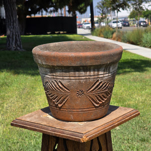 Aged Terra Cotta Planter 10" Mexican Clay Pot PR Imports V9 Rustic Patina (Copy)