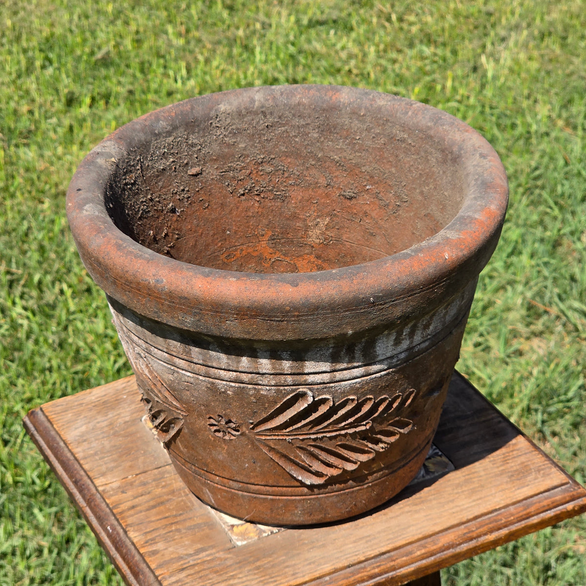 Aged Terra Cotta Planter 10" Mexican Clay Pot PR Imports V9 Rustic Patina (Copy)