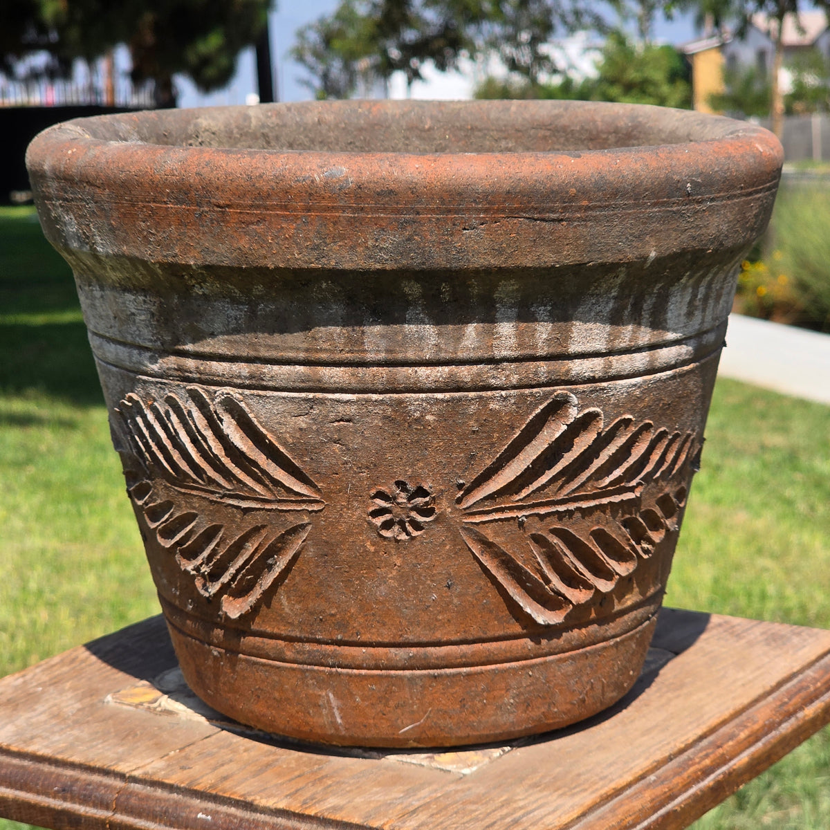Aged Terra Cotta Planter 10" Mexican Clay Pot PR Imports V9 Rustic Patina (Copy)