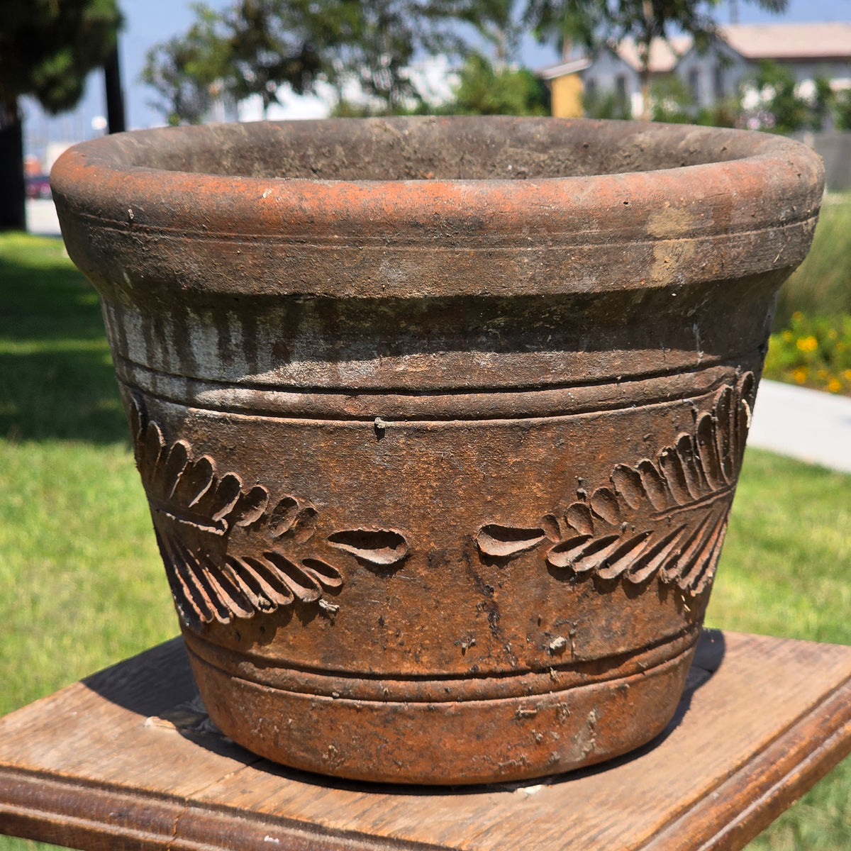 Aged Terra Cotta Planter 10" Mexican Clay Pot PR Imports V9 Rustic Patina (Copy)