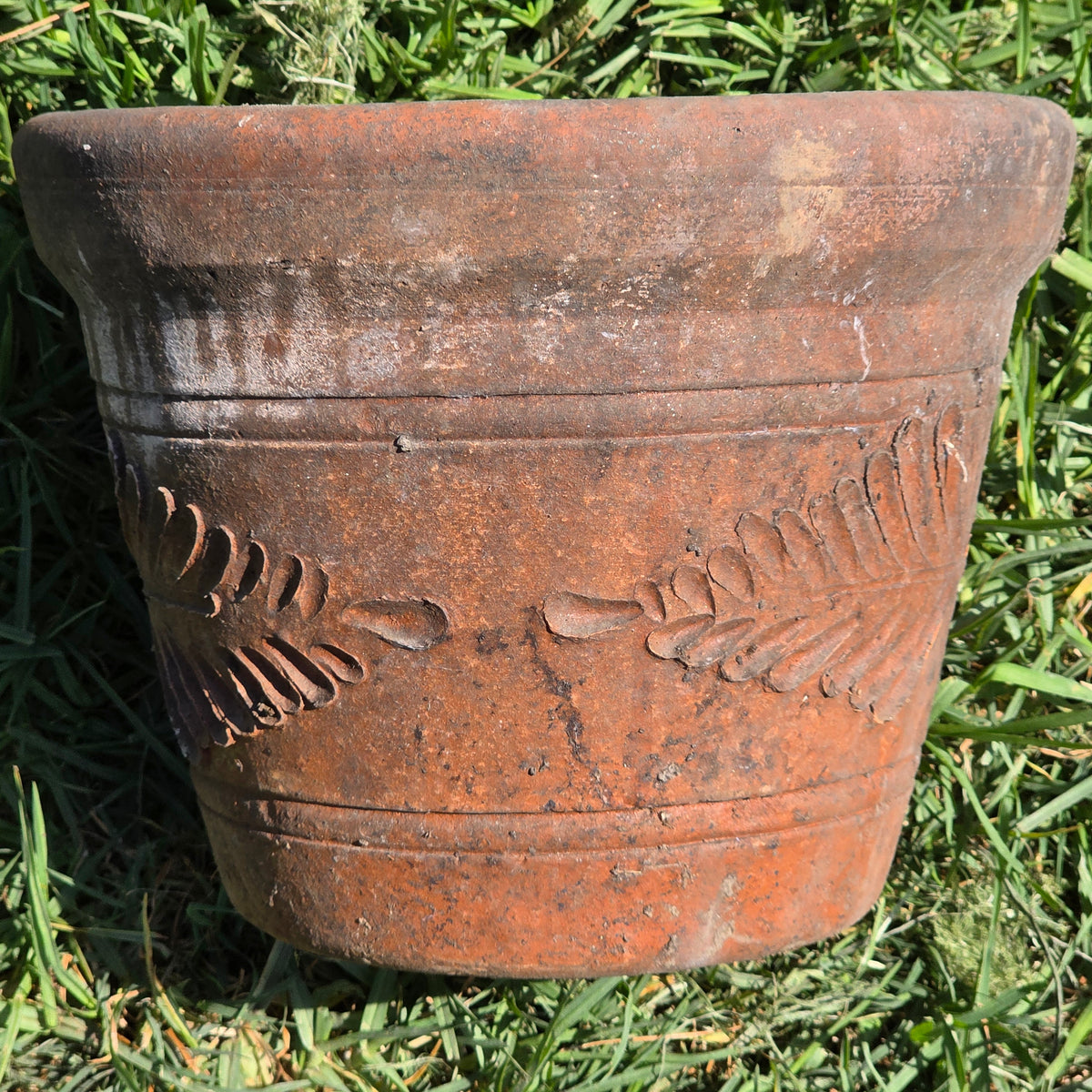 Aged Terra Cotta Planter 10" Mexican Clay Pot PR Imports V9 Rustic Patina (Copy)