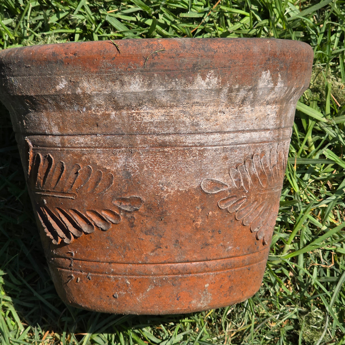 Aged Terra Cotta Planter 10" Mexican Clay Pot PR Imports V9 Rustic Patina (Copy)