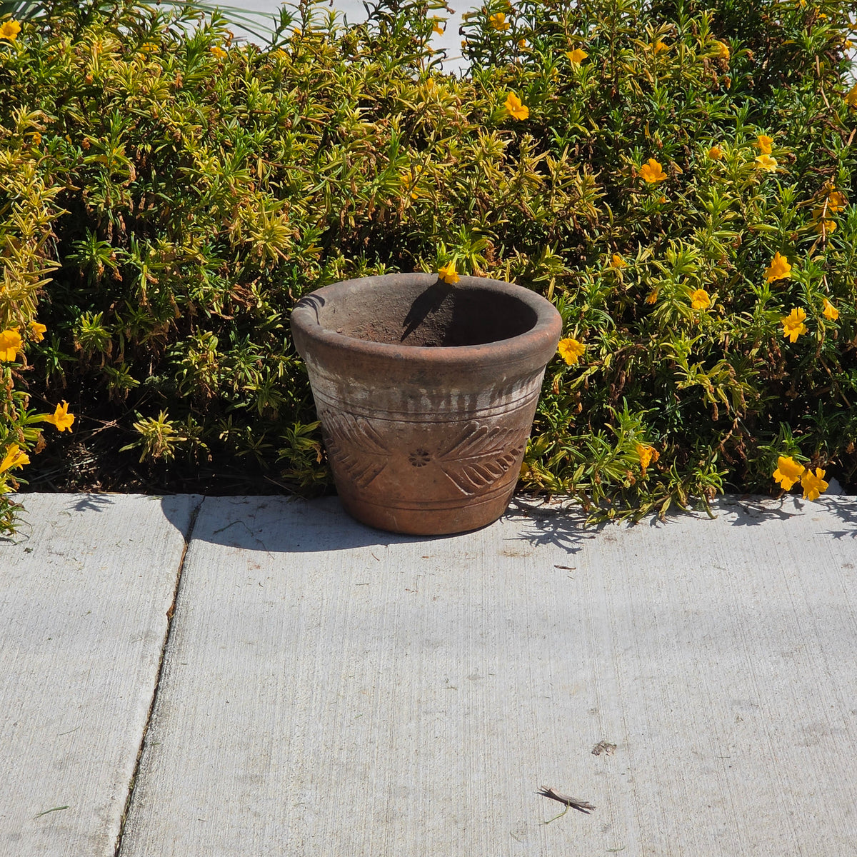 Aged Terra Cotta Planter 10" Mexican Clay Pot PR Imports V9 Rustic Patina (Copy)