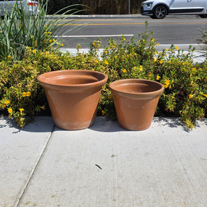 Vintage US Pottery Terracotta Planter Lot 2 Mid Century MCM Clay Flower Pot Set