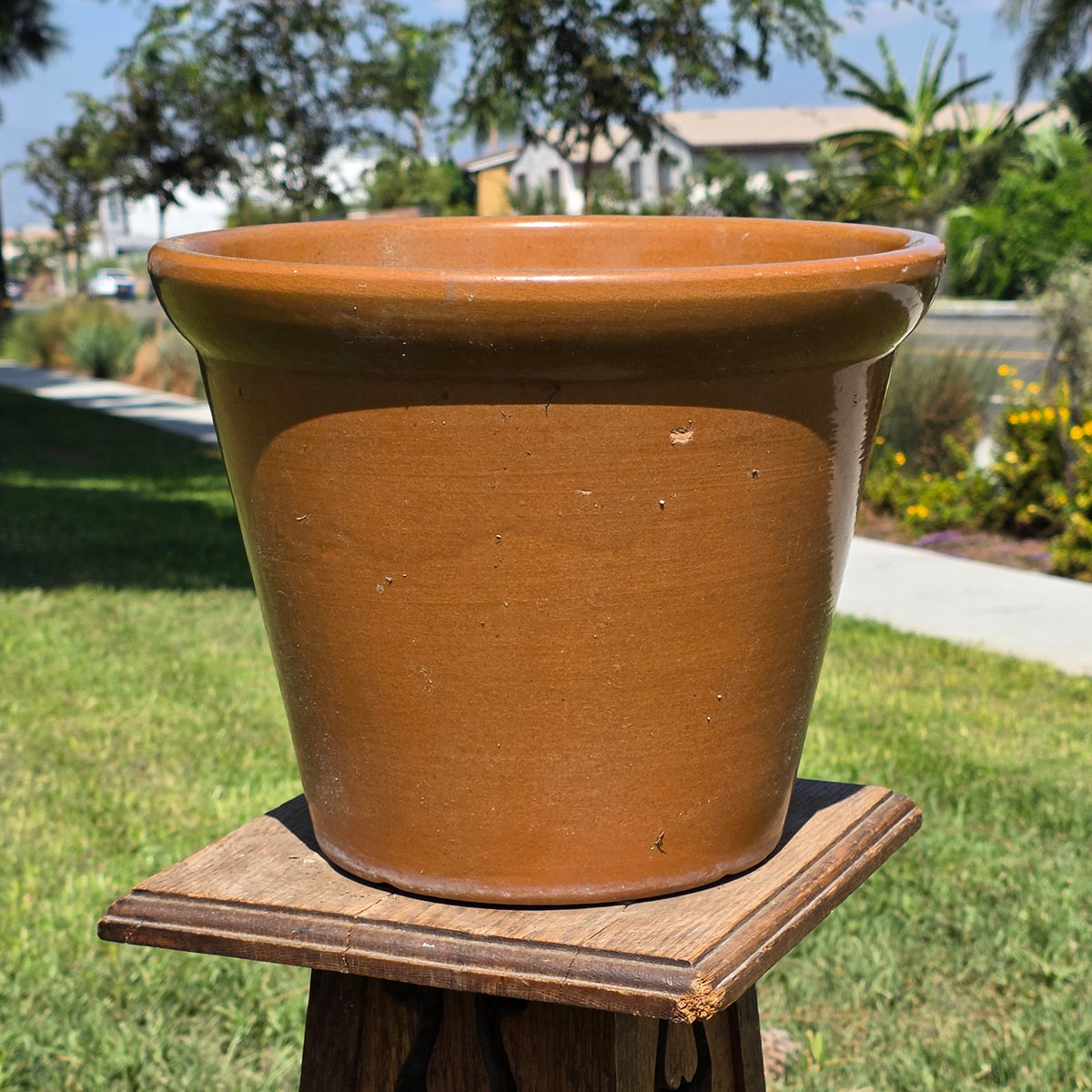 Vintage US Pottery Terracotta Planter Lot 2 Mid Century MCM Clay Flower Pot Set