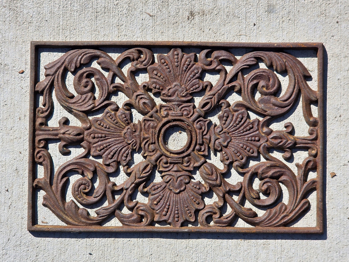 Antique Victorian Cast Iron Register Grate Heat Vent Cover Architectural Salvage