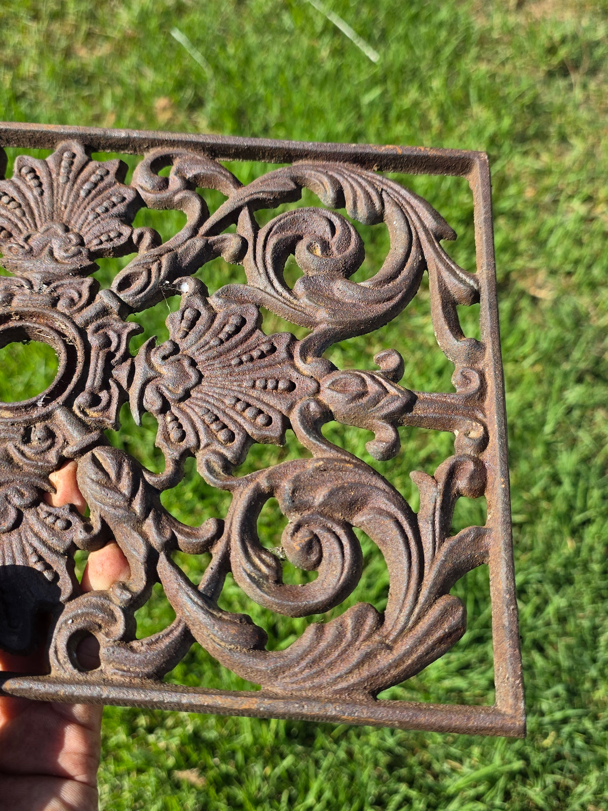 Antique Victorian Cast Iron Register Grate Heat Vent Cover Architectural Salvage