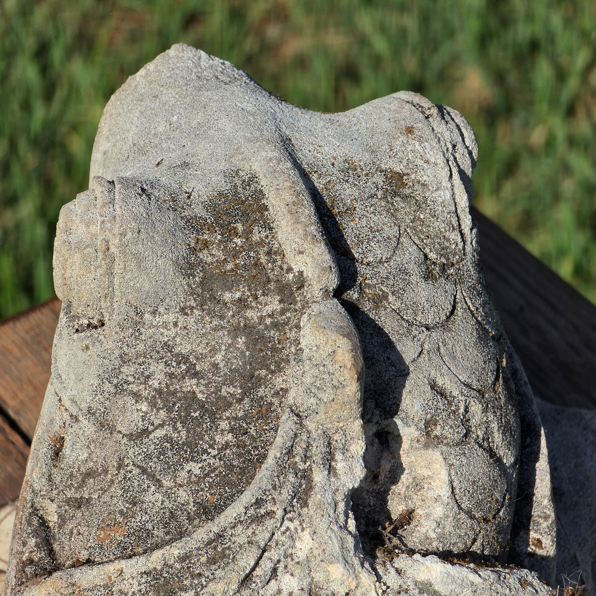 Vintage Carved Stone Fish Gargoyle Garden Statue Ornament Figurine Heavy 6"