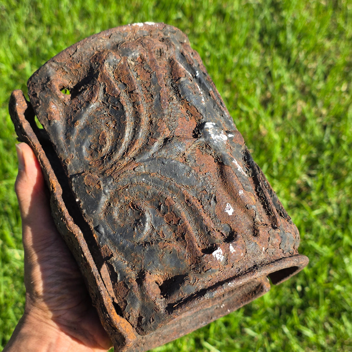 Antique Ornate Cast Iron Column Post Sleeve Wrap Floral Architectural Salvage