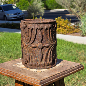 Antique Ornate Cast Iron Column Post Sleeve Wrap Floral Architectural Salvage
