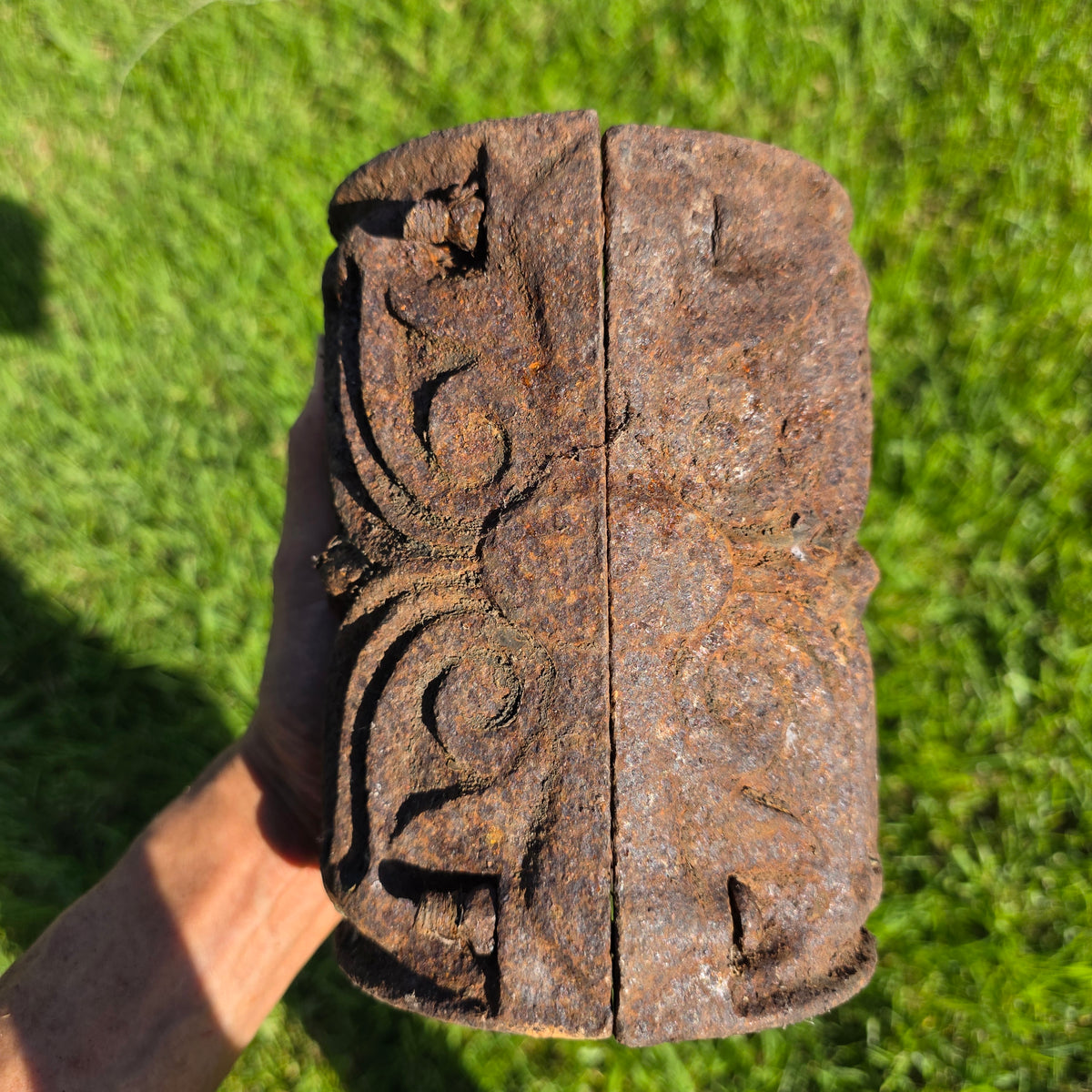 Antique Ornate Cast Iron Column Post Sleeve Wrap Floral Architectural Salvage